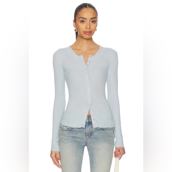 Free People Tops - NWT Free People Light Blue Button Down Shirt